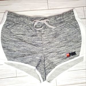 Victoria Secret - Pink - Gray and White Shorts Size Large Drawstring Elastic